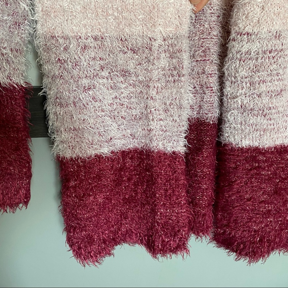 RASMON soft teddy bear texture girls cardigan eyelash knit long sleeve size M - Picture 4 of 8